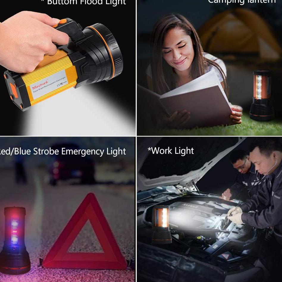 [GND.20Au22ғ] QYD Senter LED Super Terang IPX4 Tahan air Power Bank Multifungsi  45W 9600mAh Lampu S