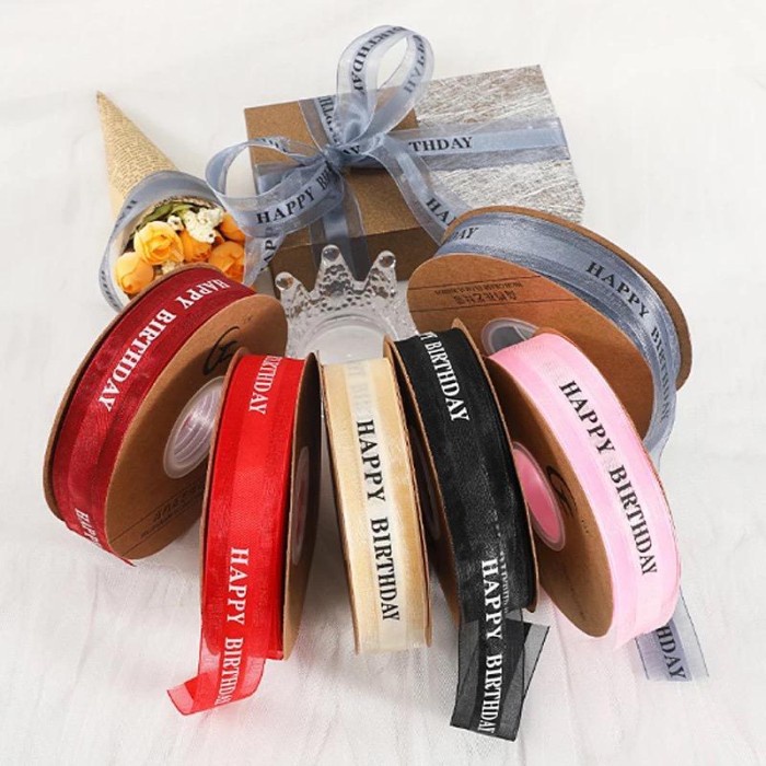 

BIRTHDAY RIBBON PITA HAPPY BIRTHDAY AESTHETIC 1 ROLL UTUH 45 METER DEKORASI PITA HAMPERS KOTAK KUE CAKE BOX