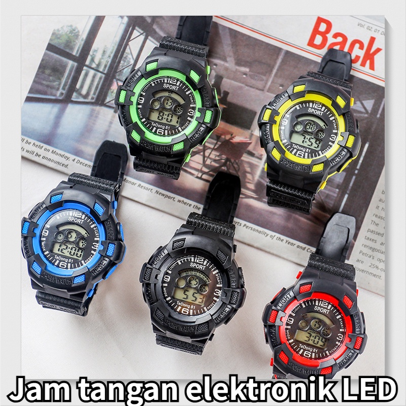 Menonton olahraga baru, Fashion pria jam digital, Layar dipimpin elektronik multifungsi menonton outdoor kasual Jam tangan LED anak-anak