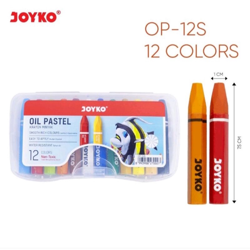 

*RadenaAbadi* Oil Pastel Krayon Minyak OP-12S 12 Colors / Krayon 12 Warna / Krayon Joyko