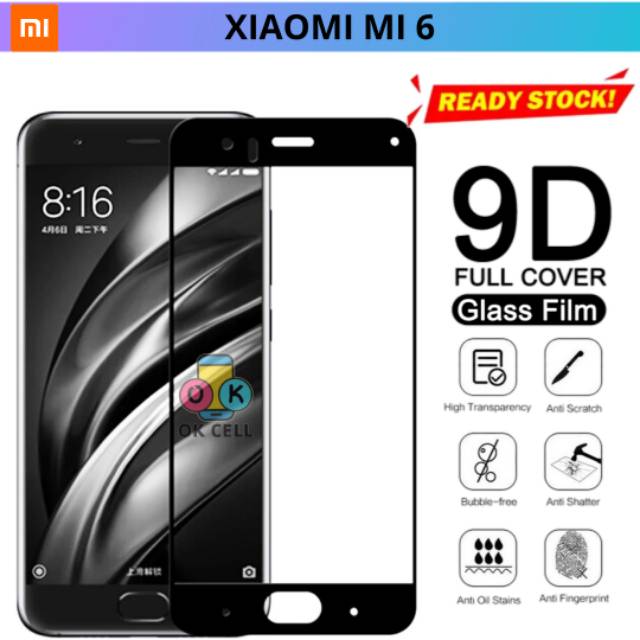 XIAOMI MI 6 TEMPERED GLASS 9D FULL SCREEN-TG ANTI GORES LAYAR KACA MI 6 FULL LAYAR PREMIUM