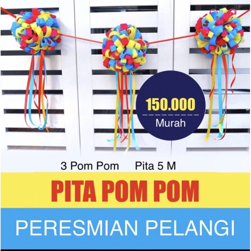 Pita Pom Pom Peresmian Murah Kombinasi Warna