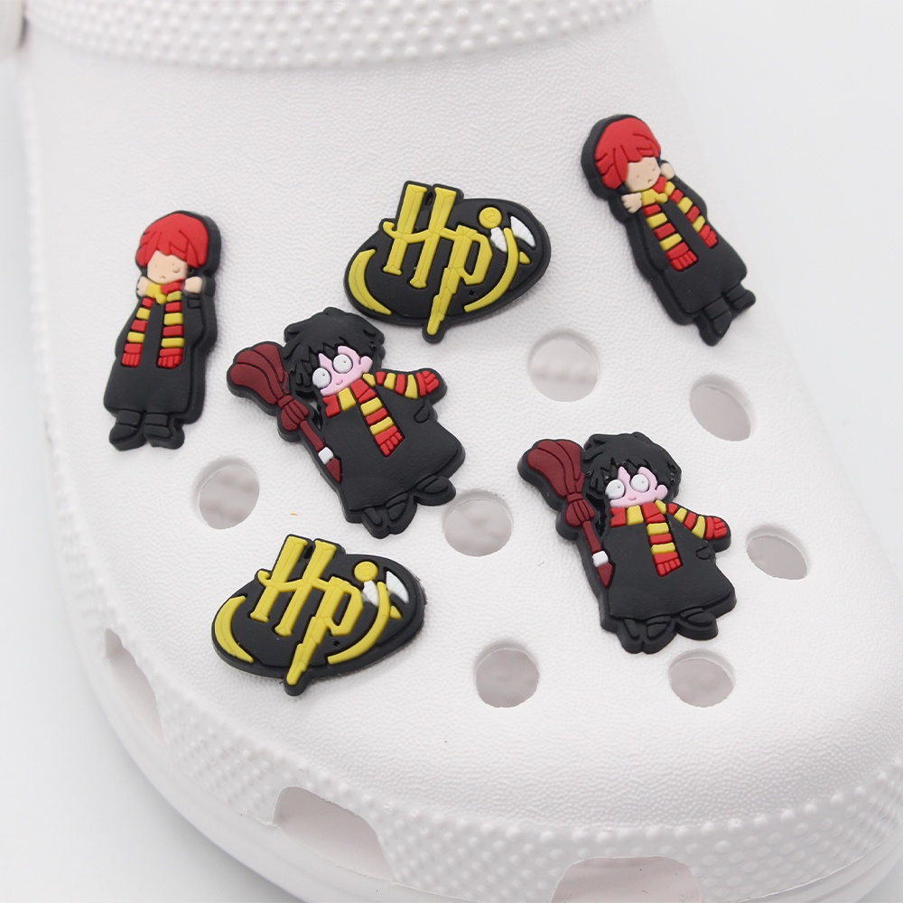 Crocs Tema harry potter shoe charms 5pcs Pin Gesper Jibbitz DIY sandal decorate Lubang Sepatu accessories Dapat dilepas Hadiah anak