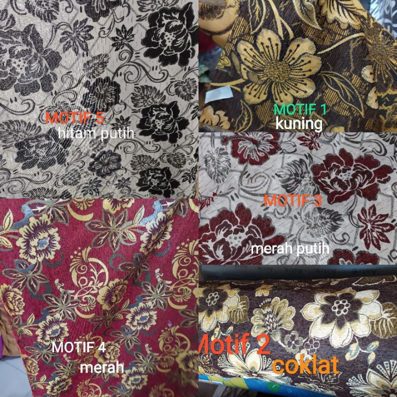 Kain Kursi Kain Bantalan Sofa Kain Chennile Motif Bunga Benang Emas Harga Per 0 5 Meter Shopee Indonesia