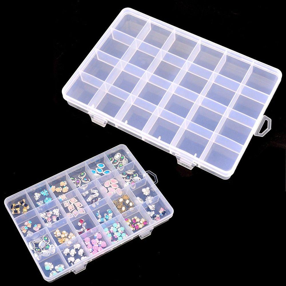 R-FLOWER Kotak Penyimpanan Kosong Transparan Organizer Rhinestones Wadah Perhiasan