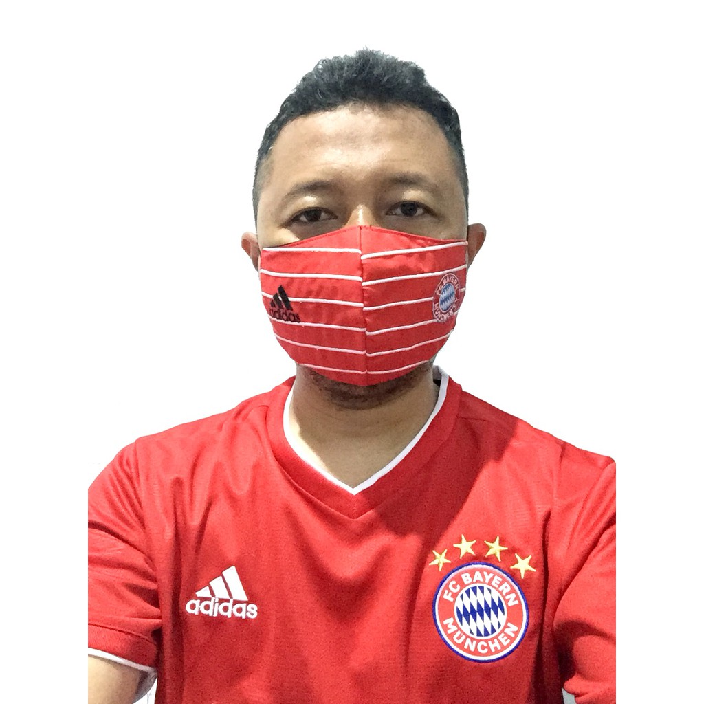 Masker Bordir Bola Munchen Kain Katun 3 Ply