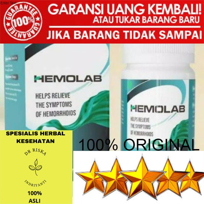 100% ASLI HERBAL HEMOLAB ORIGINAL 100% ASLI OBAT WASIR ALAMI TANPA EFEK SAMPING
