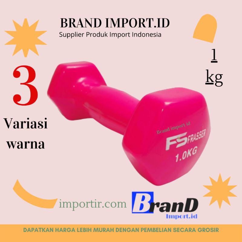 (MAINANKYU) Dumbel fitness dan gym neoprene besi frasser 1 kg