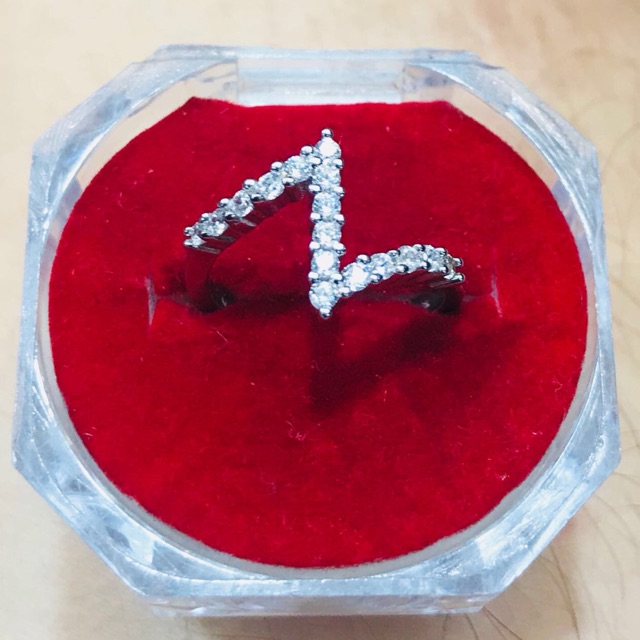 Cincin  permta perak 92.5/perhiasan perak lapis emas putih asli/CP999