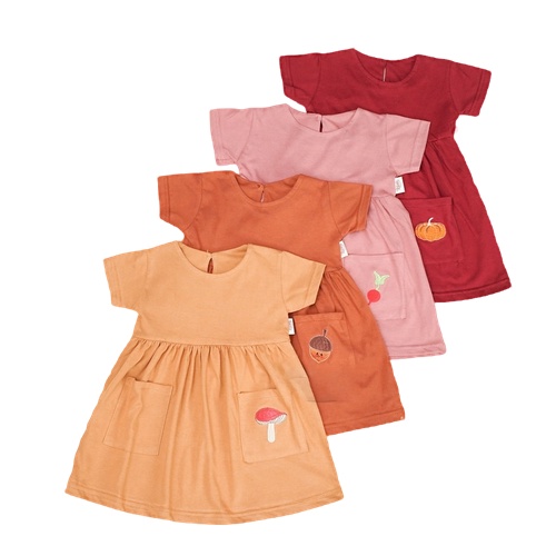 ZASKIYA - LILO POCKET DRESS ANAK PEREMPUAN 1-5 TAHUN EARTH TONE EDITION