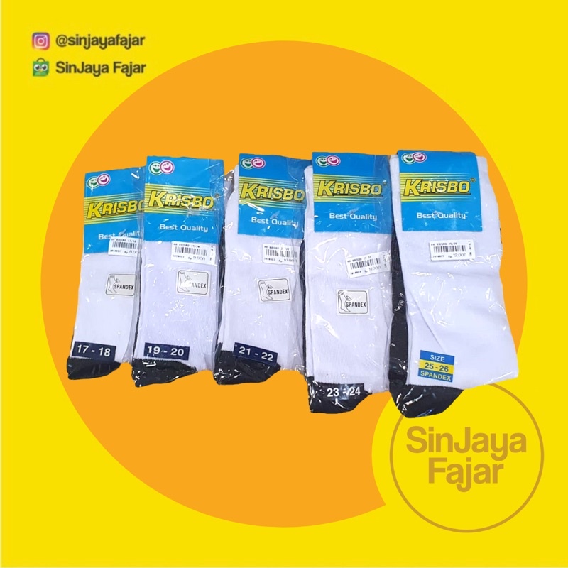 Kaos Kaki / Kaus Kaki Krisbo Putih Bawah Hitam SD SMP SMA SMK