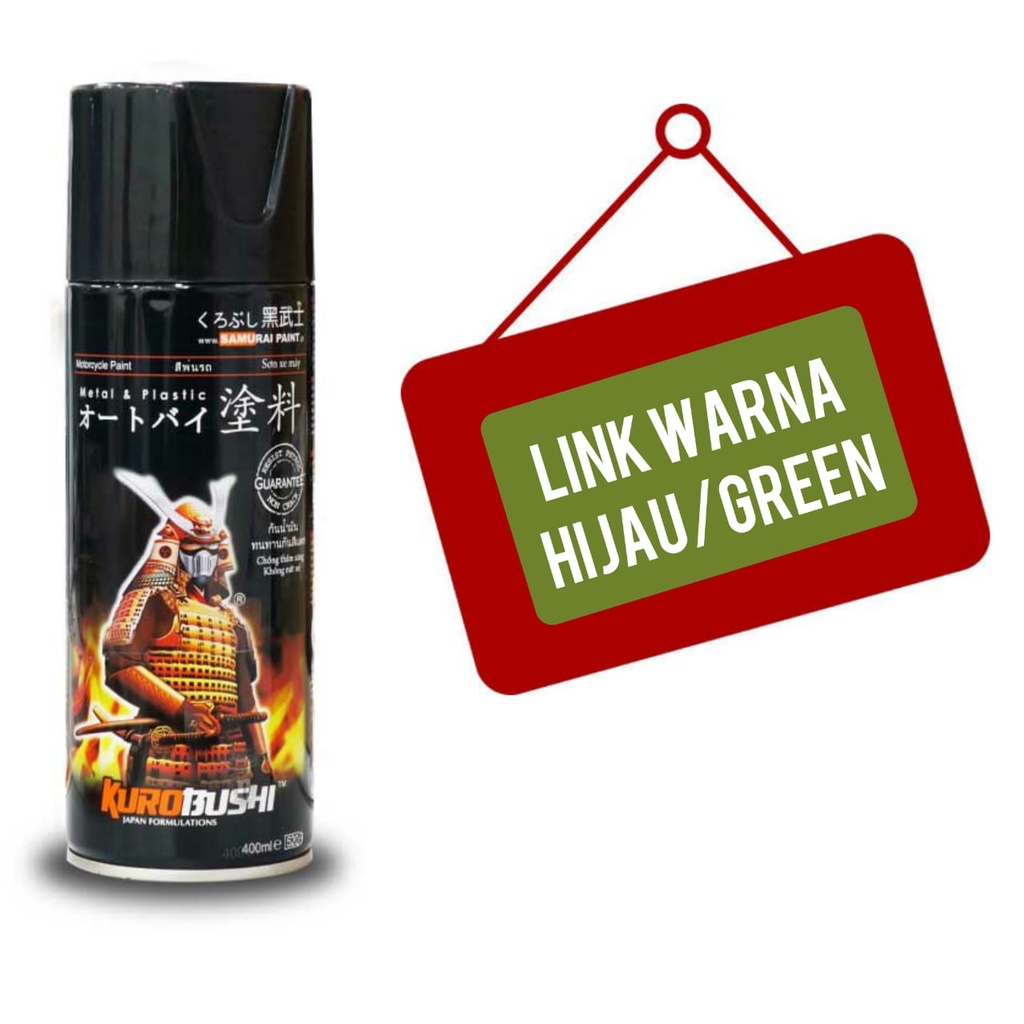 cat semprot samurai pilok pilox samurai varian green hijau tua hijau gelap metalik mengkilap