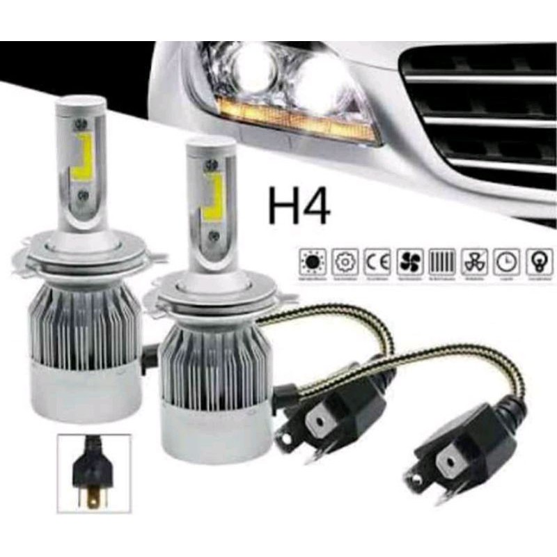 H4 24v - 12v Lampu utama truk bus putih led