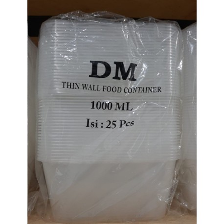 DM 1000 ML REC (25 pcs) / Thinwall  Plastik Dm 1.000 ML / Mangkok Plastik