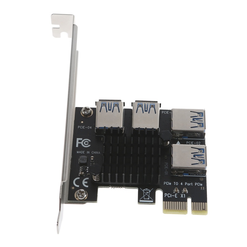 Btsg PCI Untuk Express 1x Ke 16x Powered Riser Adapter Card USB 3.0 PCI-E 1ke External 4-kartu GPU Riser Extender Untuk Min