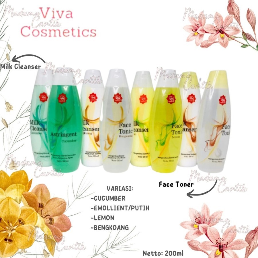 ✿ MADAME ✿ VIVA AIR MAWAR MILK CLEANSER FACE TONIC 100 ML 200ML BPOM