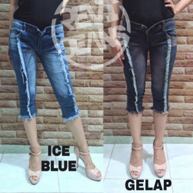 CELANA PENDEK JEANS CEWEK 7/8 STRETCH COWBOY 27-30