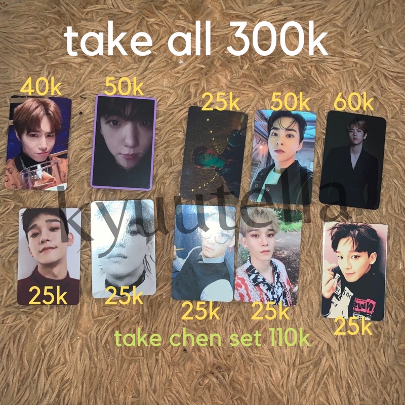 EXO photocard pc baekhyun chen suho xiumin bambi tempo dftf xoxo ls kokobop hey mama sing for you