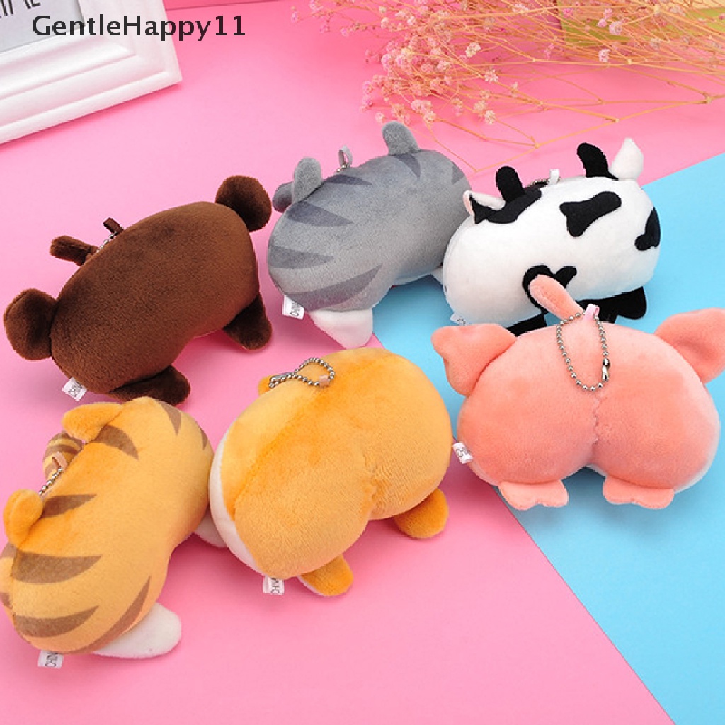 Gentlehappy Gantungan Kunci Bentuk Pantat Kucing Corgi Bahan Plush