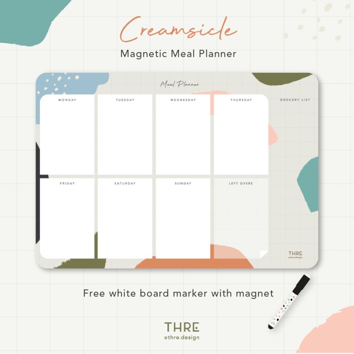 

[RESTOCK] Magnetic Meal Planner + Marker // Thre Design - Creamsicle