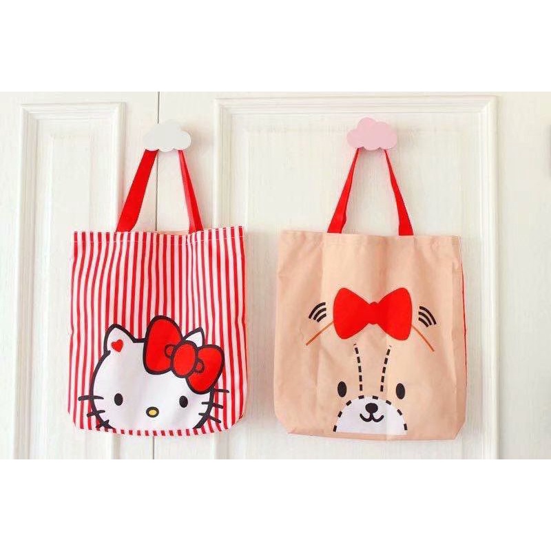 TAS BELANJA MELODY CINNAMOROLL POMPOMPURIN HELLO KITTY BADTZTMARU SHOPPING BAG KANTONG KAIN TOTE