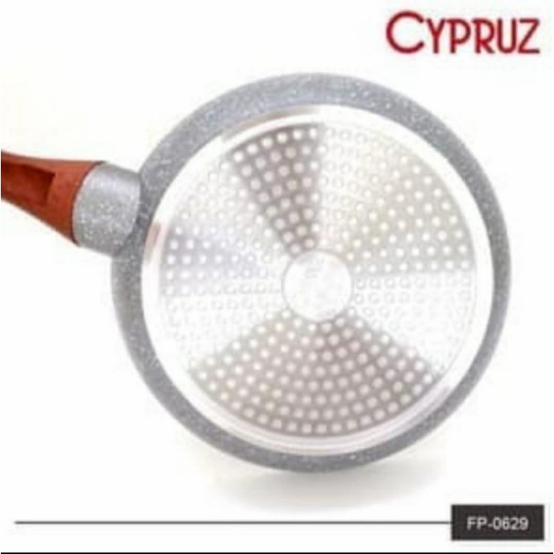 Fry Pan Induki Cypruz 18,20,22,24,26,28 cm Marble Ceramic Gagang kayu Penggorengan