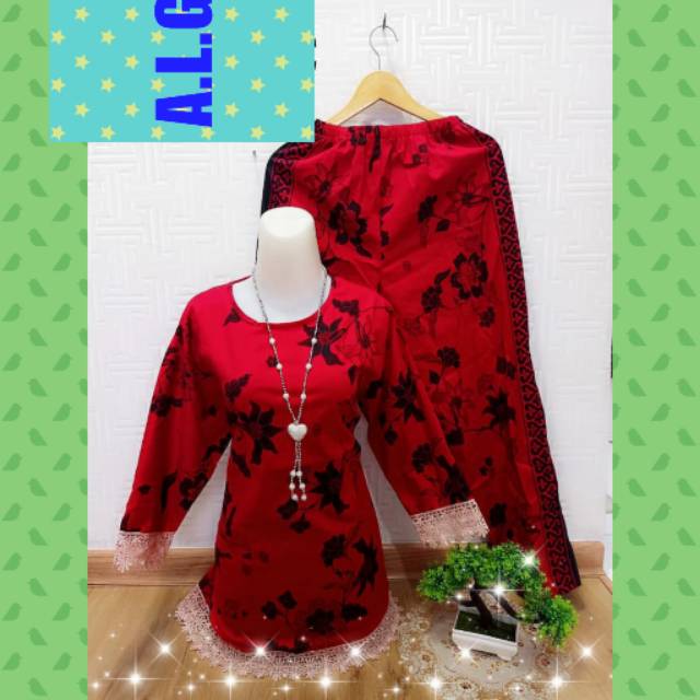 STELAN VIRAL WANITA CELANA PANJANG BROKAT RENDAH