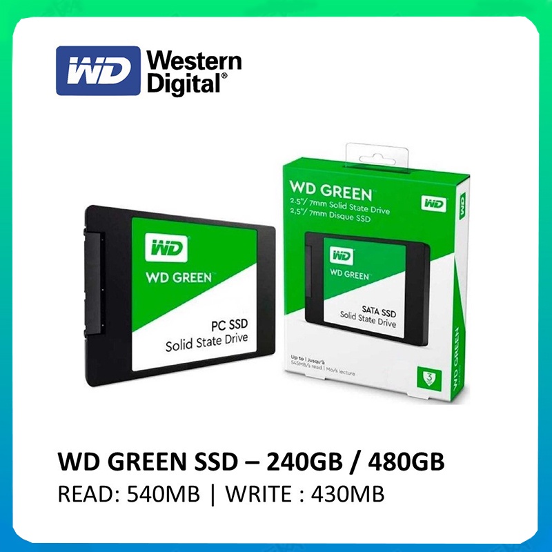 WD SSD WD Green SSD 480GB / 1TB 2.5&quot; SATA3 Built-in SSD SLC SATA III SSD WDC 3thn Garansi Penjual Berlaku
