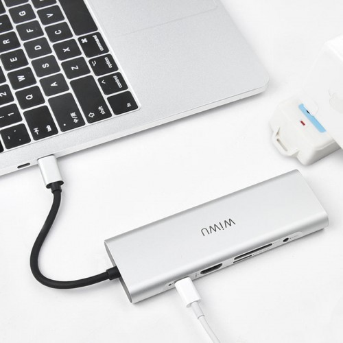 HUC-005 Original WIWU APOLLO A931HRT 9 In 1 Aluminium USB Type-C Adapter Hub