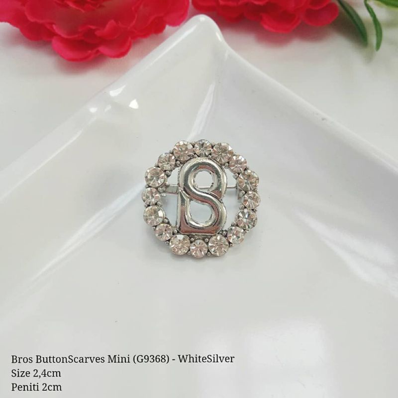 Bros Buttonscraves / Bros Ala Buttonscarves  / Bros Button / Buttonscarves Brooch / Orderinkuy Bros-Button Petite Silver