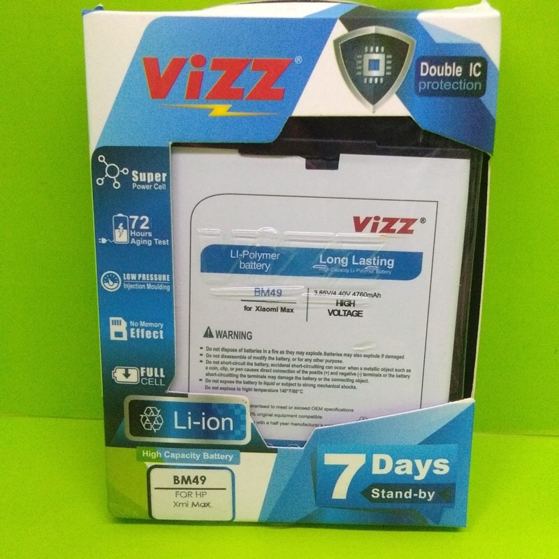 baterai double power vizz xiaomi redmi mi max bm49