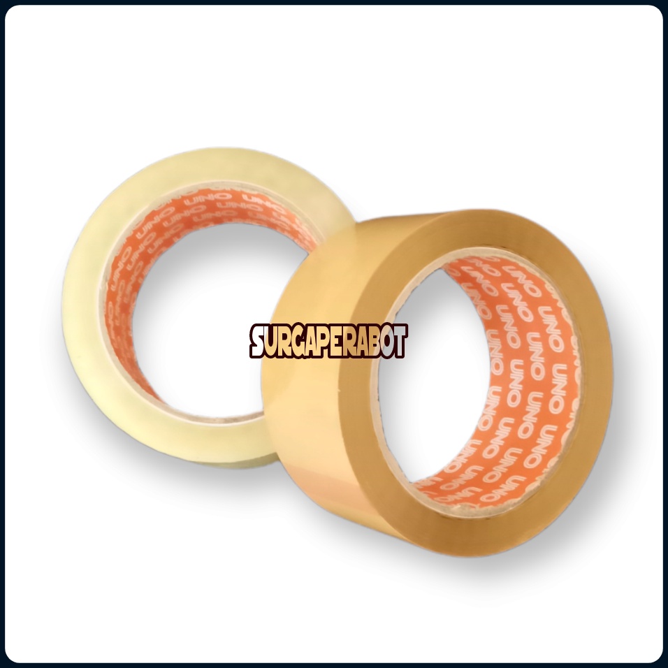 

Lakban Bening / Coklat 48mm x 90Yard Plakban 2 Inchi Uno Murah