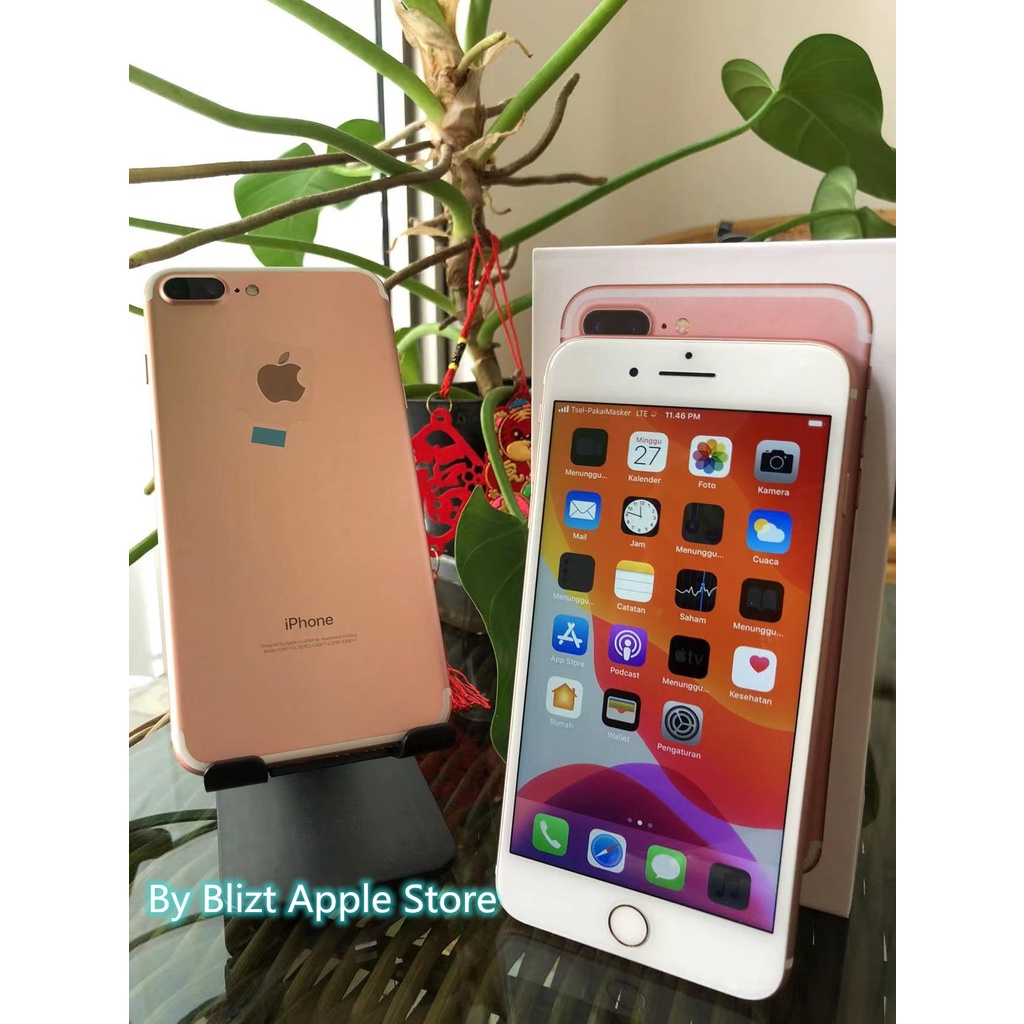 iPhone 7Plus 256GB Fullset  All Sim Silent Original Second Mulus100% Like New 3utools All Green (Garansi 1 Tahun)