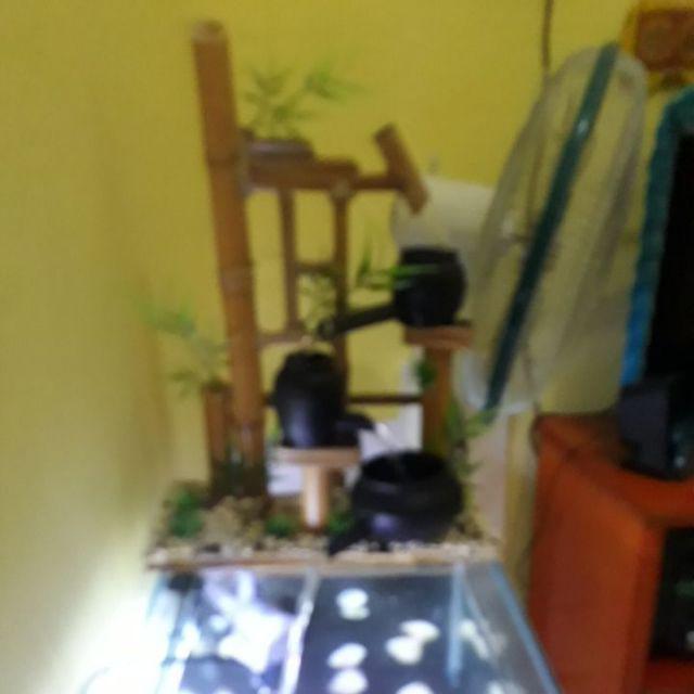 Miniatur Air Mancur Bambu Cendani 3 Kendi - Gunungsaren 32x14x34cm