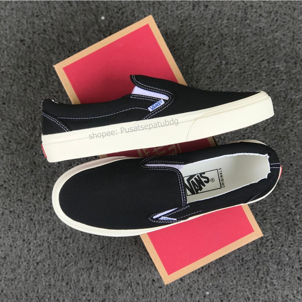 VANS SLIP ON OG BLACK WHITE DT