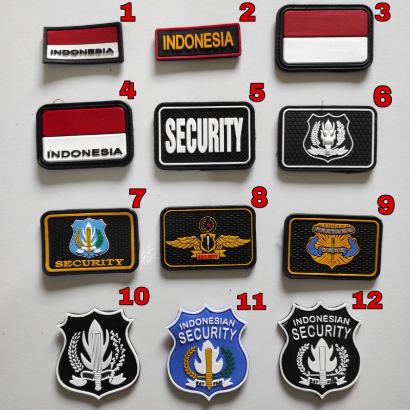 PATCH RUBBER LOGO SECURITY/SATPAM/TEMPELAN EMBLEM KARET