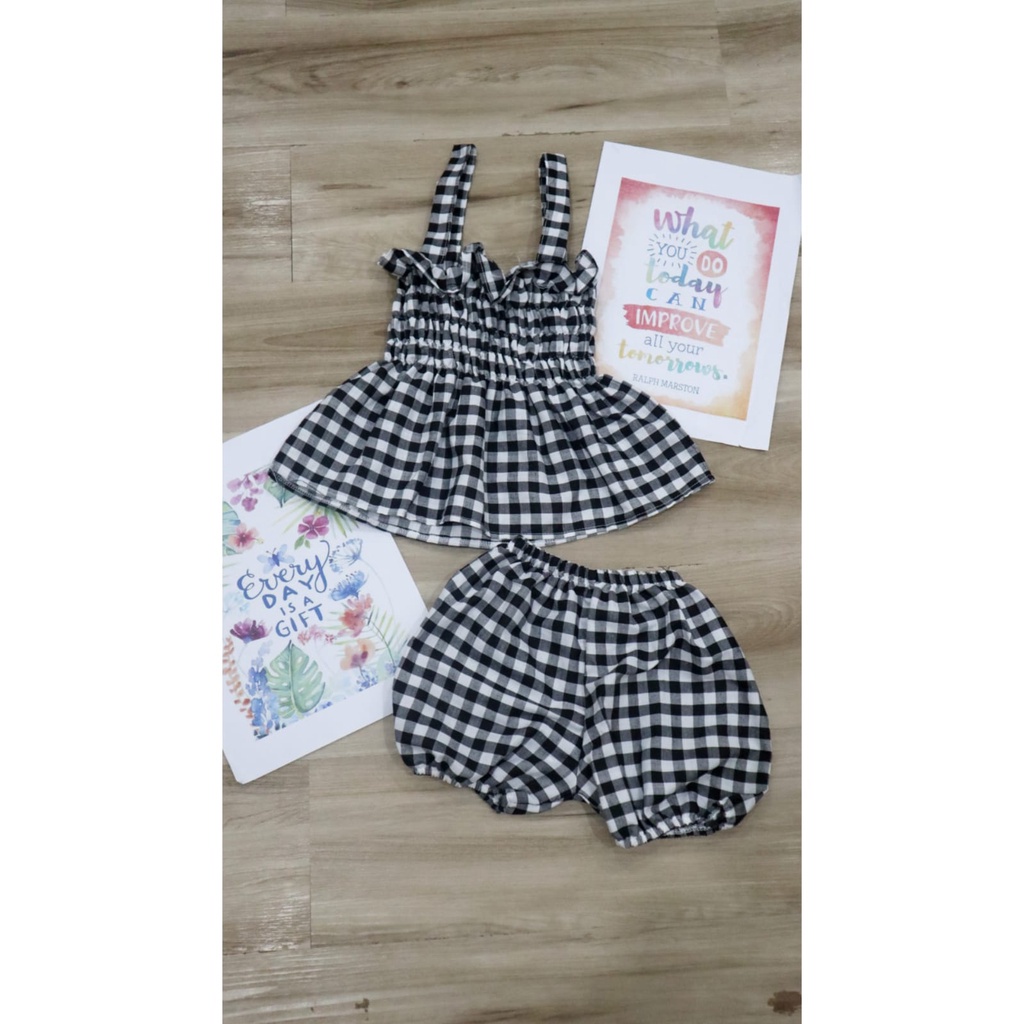 BEFAST - ZTL OOTD Setelan NAMI / setelan anak perempuan afina / Pakaian Anak-Anak Perempuan / Set Atasan Tanpa Lengan+Celana Pendek / Setelan Motif Kotak-Kotak / Fashion Santai Anak-Anak / Terbaru 2022 / Setelan Casual Anak