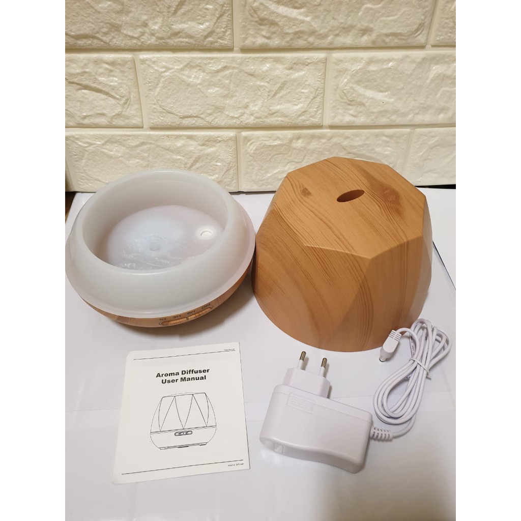 Humidifier Wooden Octagon Aroma Diffuser Ultrasonic Aroma 7 Color