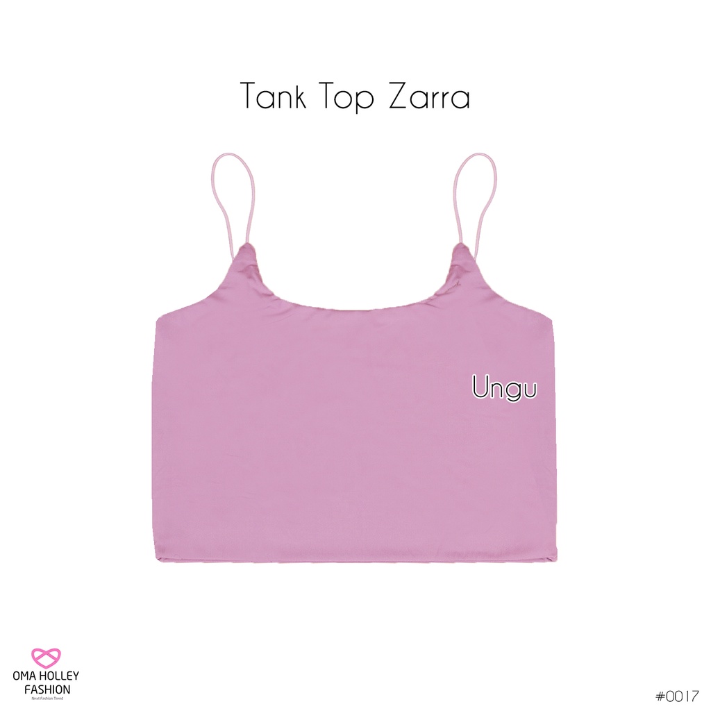 (COD) OH Fashion Zarra Tank top wanita tali spaghetti crop top #0017-Purple Pink (Ungu)