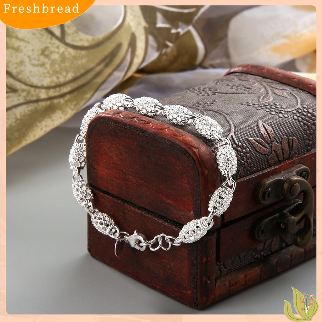 [TERLARIS]Bracelet Elegant Anti-rust Women Silver Plated Hollow Ball Bangle Chain for Travel