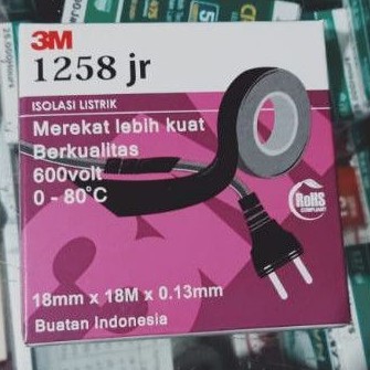 3M Isolasi Listrik Hitam 1258 JR ORIGINAL / Isolasi Listrik 3M Hitam 1258 Grosir