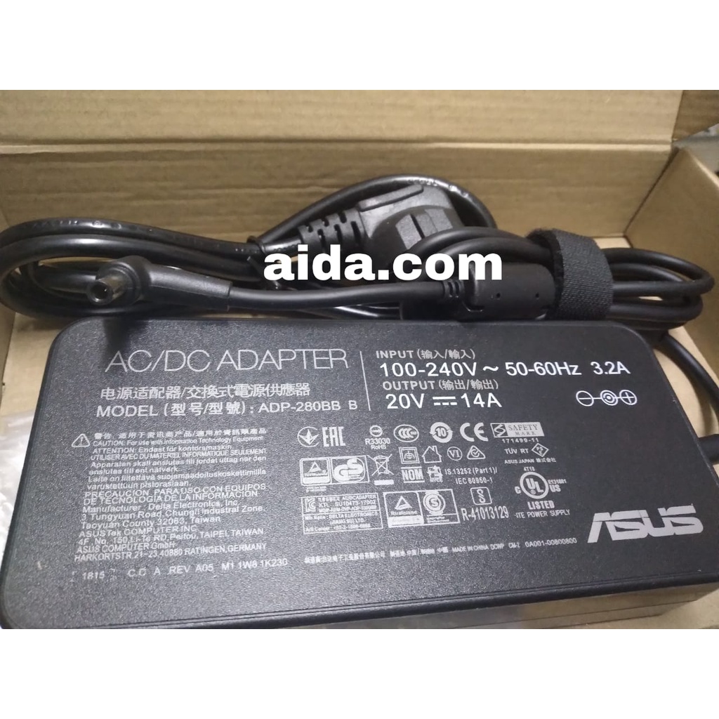 Charger Laptop Asus 20V 14A Original