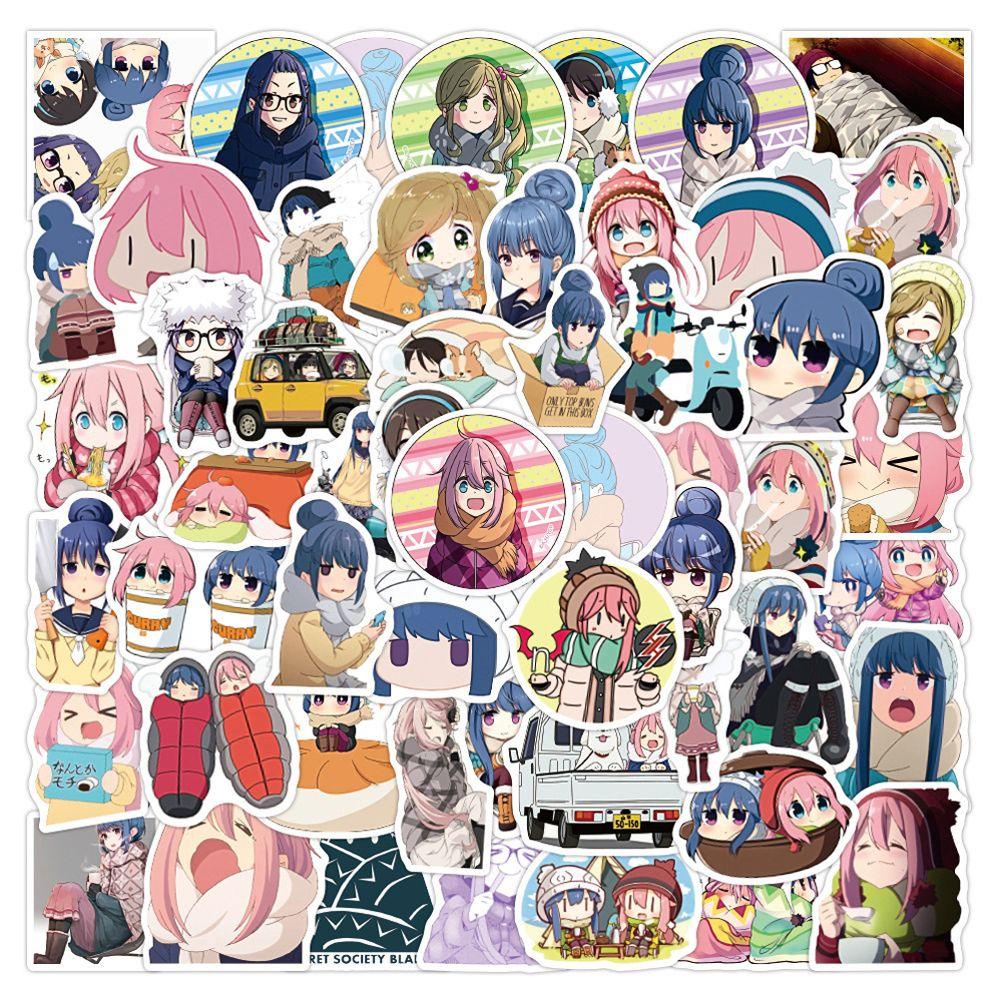 Mxbeauty Yuru Camp Hadiah Kawaii Lucu Dekorasi Stiker Perekat Diri Alat Tulis Stiker Ponsel Dekorasi Skateboard Stiker Graffiti Stiker