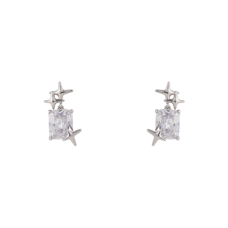 Anting Berlian Bentuk Persegi Untuk Aksesoris