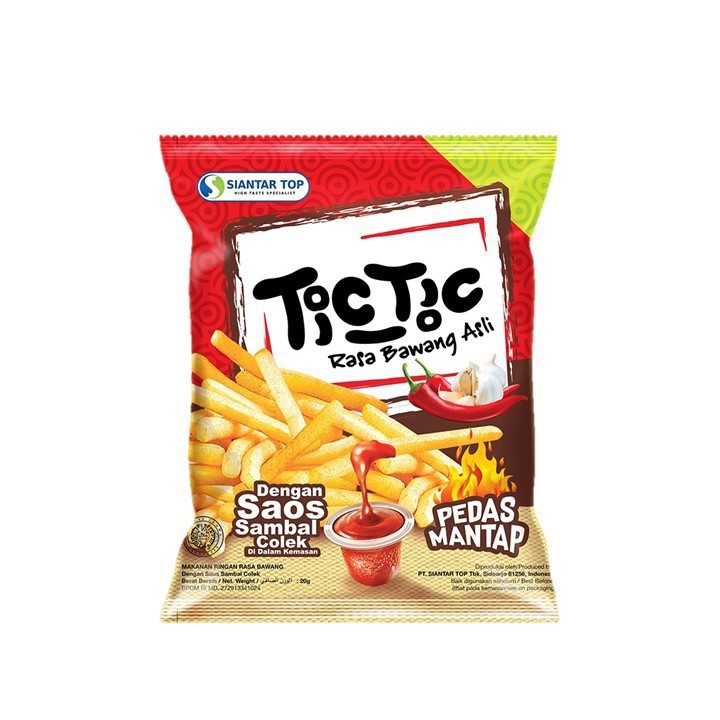 

Tic Tic bawang saus sambal colek 65gr Promo Snack