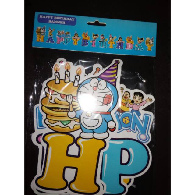 Banner Happy Birthday Doraemon ukuran besar