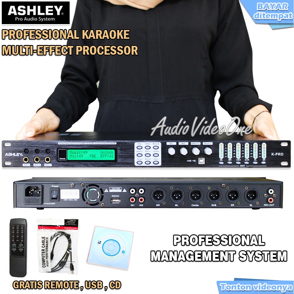 Management System Karaoke Multi Efek Processor ASHLEY K PRO Original Efek Vokal Digital