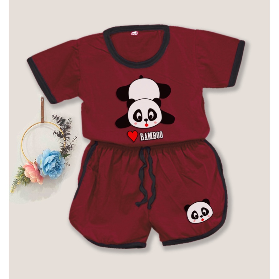 VF-Setelan baju playful colour anak karakter panda / setelan anak unisex