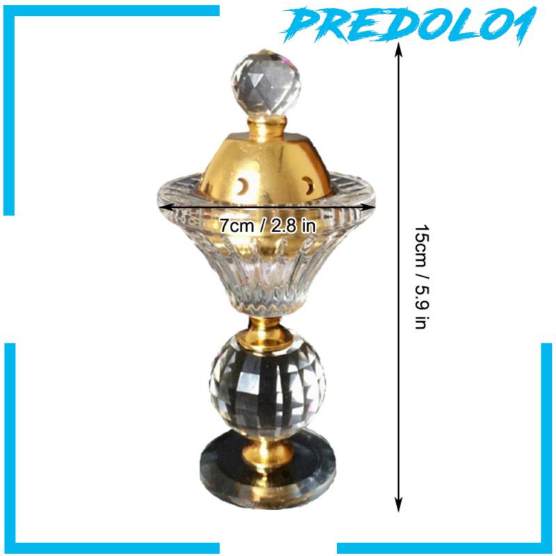 (Predolo1) Holder Pembakar Dupa Bahan Metal Hias Kristal Gaya Arab