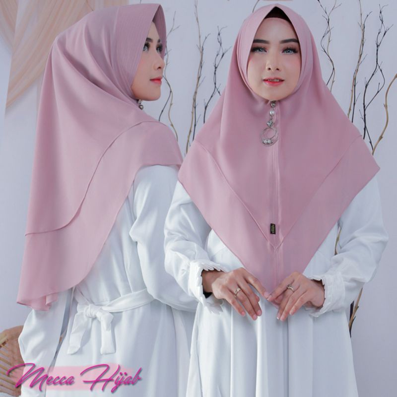 Kerudung Instan 2 Layer VYU Hijab Ceruty Khimar Ceruty Baby Doll